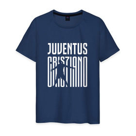 Мужская футболка хлопок с принтом Juventus - Cristiano Ronaldo 7 в Белгороде, 100% хлопок | прямой крой, круглый вырез горловины, длина до линии бедер, слегка спущенное плечо. | 0x000000123 | cristiano ronaldo | juventus | криштиано роналдо | ювентус