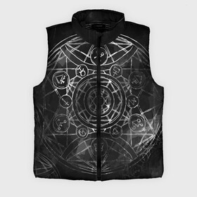 Мужской жилет утепленный 3D с принтом Black Alchemy в Белгороде,  |  | alchemy | art | black | circles | design | lines | metal dark | runes | алхимия | арт | блэк метал | линии | метал | руны | черный