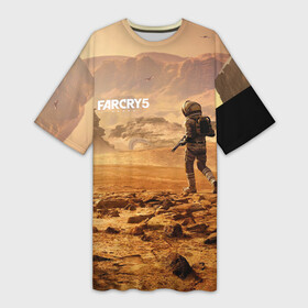 Платье-футболка 3D с принтом FAR CRY 5 LOST ON MARS в Белгороде,  |  | action | far cry | far cry 5 | lost on mars | игра | космонавт | космос | марс | экшн