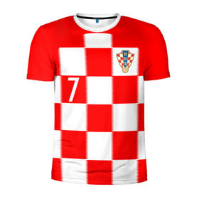 Мужская футболка 3D спортивная с принтом Хорватия Ракитич форма в Белгороде, 100% полиэстер с улучшенными характеристиками | приталенный силуэт, круглая горловина, широкие плечи, сужается к линии бедра |  ракитич  | сборная хорватии | хорватия | чемпионат мира | чм