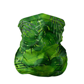 Бандана-труба 3D с принтом Тропики в Белгороде, 100% полиэстер, ткань с особыми свойствами — Activecool | плотность 150‒180 г/м2; хорошо тянется, но сохраняет форму | джунгли | зелень | лес | листья | тропики