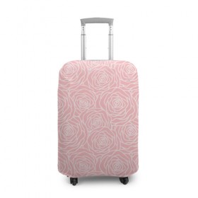 Чехол для чемодана 3D с принтом Розовые розы в Белгороде, 86% полиэфир, 14% спандекс | двустороннее нанесение принта, прорези для ручек и колес | розы | цветы