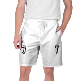 Мужские шорты 3D с принтом Ronaldo Juventus в Белгороде,  полиэстер 100% | прямой крой, два кармана без застежек по бокам. Мягкая трикотажная резинка на поясе, внутри которой широкие завязки. Длина чуть выше колен | 