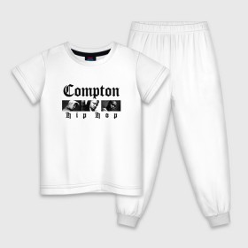 Детская пижама хлопок с принтом Compton hip-hop в Белгороде, 100% хлопок |  брюки и футболка прямого кроя, без карманов, на брюках мягкая резинка на поясе и по низу штанин
 | Тематика изображения на принте: 2pac | 2pak | 2пак | biggie smalls | makaveli | shakur | the notorious b.i.g. | thug life | tupac | амару | биги смолс | ганста | гето | гетто | жизнь головореза | крутой | макавели | надпись | ниггер | ноториус биг | реп | репер | рэп | рэпер