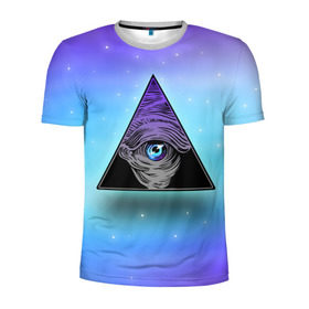 Мужская футболка 3D спортивная с принтом Пирамида / Всевидящее око в Белгороде, 100% полиэстер с улучшенными характеристиками | приталенный силуэт, круглая горловина, широкие плечи, сужается к линии бедра | Тематика изображения на принте: 