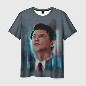 Мужская футболка 3D с принтом Connor в Белгороде, 100% полиэфир | прямой крой, круглый вырез горловины, длина до линии бедер | 2038 | become | connor | dbh | detroit | gamer | human | kara | андроид | девиант | детройт | кара | квест | коннор | маркус