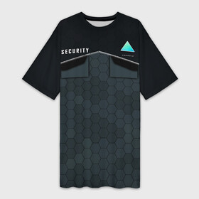 Платье-футболка 3D с принтом Detroit SECURITY в Белгороде,  |  | 2038 | become | connor | dbh | detroit | gamer | human | kara | андроид | девиант | детройт | кара | квест | коннор | маркус