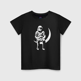 Детская футболка хлопок с принтом Луна в Белгороде, 100% хлопок | круглый вырез горловины, полуприлегающий силуэт, длина до линии бедер | angels and airwaves | ava | tom delonge | том делонг