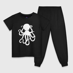 Детская пижама хлопок с принтом Осьминог в Белгороде, 100% хлопок |  брюки и футболка прямого кроя, без карманов, на брюках мягкая резинка на поясе и по низу штанин
 | mark hoppus | octopus | марк хоппус | осьминог