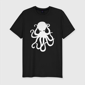 Мужская футболка премиум с принтом Осьминог в Белгороде, 92% хлопок, 8% лайкра | приталенный силуэт, круглый вырез ворота, длина до линии бедра, короткий рукав | mark hoppus | octopus | марк хоппус | осьминог