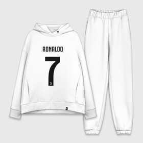 Женский костюм хлопок Oversize с принтом RONALDO JUVE SPORT в Белгороде,  |  | club | cr7 | fc | football | ronaldo | sport | криштиану роналду | роналдо | спорт | фк | форма | футбольный клуб | ювентус