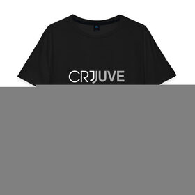 Мужская футболка хлопок Oversize с принтом RONALDO JUVE SPORT в Белгороде, 100% хлопок | свободный крой, круглый ворот, “спинка” длиннее передней части | 