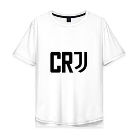 Мужская футболка хлопок Oversize с принтом RONALDO JUVE SPORT в Белгороде, 100% хлопок | свободный крой, круглый ворот, “спинка” длиннее передней части | 