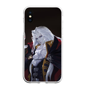 Чехол для iPhone XS Max матовый с принтом Alucard (Castlevania) в Белгороде, Силикон | Область печати: задняя сторона чехла, без боковых панелей | вампир | душа | манга | серебряная