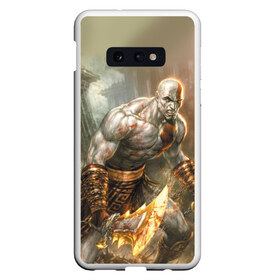 Чехол для Samsung S10E с принтом God of War в Белгороде, Силикон | Область печати: задняя сторона чехла, без боковых панелей | atreus | god of war | god of war 4 | gow | kratos | ps4 | атрей | бог войны | гов | зы4 | кратос | левиафан | мальчик | мимир | мировой змей | пиратs | руны | эксклюзив