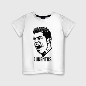 Детская футболка хлопок с принтом RONALDO JUVE SPORT в Белгороде, 100% хлопок | круглый вырез горловины, полуприлегающий силуэт, длина до линии бедер | Тематика изображения на принте: 