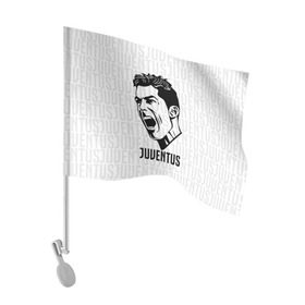 Флаг для автомобиля с принтом RONALDO JUVE SPORT в Белгороде, 100% полиэстер | Размер: 30*21 см | cr7 | fc | клуб | криштиану роналду | роналдо | фк | ювентус