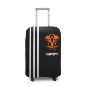 Чехол для чемодана 3D с принтом Far Cry 4 в Белгороде, 86% полиэфир, 14% спандекс | двустороннее нанесение принта, прорези для ручек и колес | 