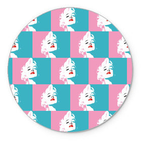 Коврик круглый с принтом Marilyn Monroe в Белгороде, резина и полиэстер | круглая форма, изображение наносится на всю лицевую часть | marilyn monroe | pop art | мэрилин монро | поп арт