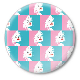 Значок с принтом Marilyn Monroe в Белгороде,  металл | круглая форма, металлическая застежка в виде булавки | Тематика изображения на принте: marilyn monroe | pop art | мэрилин монро | поп арт