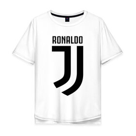 Мужская футболка хлопок Oversize с принтом RONALDO JUVE SPORT в Белгороде, 100% хлопок | свободный крой, круглый ворот, “спинка” длиннее передней части | cr7 | fc | клуб | криштиану роналду | роналдо | фк | ювентус