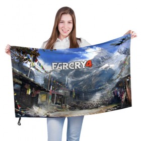 Флаг 3D с принтом Far Cry 4 в Белгороде, 100% полиэстер | плотность ткани — 95 г/м2, размер — 67 х 109 см. Принт наносится с одной стороны | action | far cry 4 | армия | гималаи | гирокоптер | мин | мир | открытый | франшиза | ховеркрафт | шутер