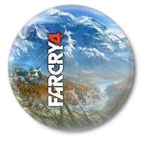 Значок с принтом Far Cry 4 в Белгороде,  металл | круглая форма, металлическая застежка в виде булавки | action | far cry 4 | армия | гималаи | гирокоптер | мин | мир | открытый | франшиза | ховеркрафт | шутер