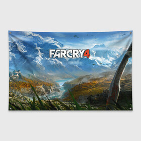 Флаг-баннер с принтом Far Cry 4 в Белгороде, 100% полиэстер | размер 67 х 109 см, плотность ткани — 95 г/м2; по краям флага есть четыре люверса для крепления | action | far cry 4 | армия | гималаи | гирокоптер | мин | мир | открытый | франшиза | ховеркрафт | шутер