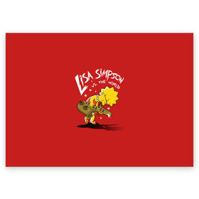 Поздравительная открытка с принтом Лиза Симпсон в Белгороде, 100% бумага | плотность бумаги 280 г/м2, матовая, на обратной стороне линовка и место для марки
 | homer | lisa | simpson | simpsons | барт | гомер | лиза | мульт | мультик | мультфильм | симпсон | симпсоны
