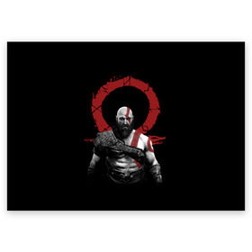 Поздравительная открытка с принтом God of War 4 в Белгороде, 100% бумага | плотность бумаги 280 г/м2, матовая, на обратной стороне линовка и место для марки
 | atreus | god of war | god of war 4 | gow | kratos | ps4 | атрей | бог войны | гов | зы4 | кратос | левиафан | мальчик | мимир | мировой змей | пиратs | руны | эксклюзив