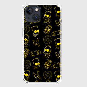 Чехол для iPhone 13 с принтом Барт и Гомер в Белгороде,  |  | duff | simpsons |  bart |  homer  | барт | гомер | дафф | доска | коллаж | пончик | рогатка | симпсоны | скейт | скейты