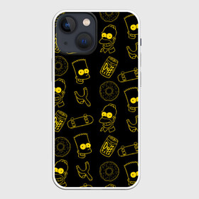 Чехол для iPhone 13 mini с принтом Барт и Гомер в Белгороде,  |  | duff | simpsons |  bart |  homer  | барт | гомер | дафф | доска | коллаж | пончик | рогатка | симпсоны | скейт | скейты