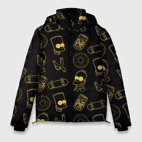 Мужская зимняя куртка 3D с принтом Барт и Гомер в Белгороде, верх — 100% полиэстер; подкладка — 100% полиэстер; утеплитель — 100% полиэстер | длина ниже бедра, свободный силуэт Оверсайз. Есть воротник-стойка, отстегивающийся капюшон и ветрозащитная планка. 

Боковые карманы с листочкой на кнопках и внутренний карман на молнии. | duff | simpsons |  bart |  homer  | барт | гомер | дафф | доска | коллаж | пончик | рогатка | симпсоны | скейт | скейты