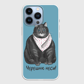 Чехол для iPhone 13 Pro с принтом Черешню неси в Белгороде,  |  | еда | кот | кушать | мем | черешня