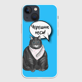 Чехол для iPhone 13 mini с принтом Толстый кот в Белгороде,  |  | еда | кот | кушать | мем | черешня