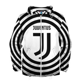 Мужская ветровка 3D с принтом Ювентус лого в Белгороде, 100% полиэстер | подол и капюшон оформлены резинкой с фиксаторами, два кармана без застежек по бокам, один потайной карман на груди | juve | juventus | logo | ronaldo | италии | роналдо | юве | ювентус