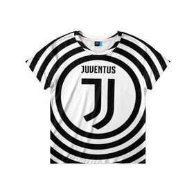 Детская футболка 3D с принтом Ювентус лого в Белгороде, 100% гипоаллергенный полиэфир | прямой крой, круглый вырез горловины, длина до линии бедер, чуть спущенное плечо, ткань немного тянется | juve | juventus | logo | ronaldo | италии | роналдо | юве | ювентус