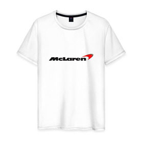 Мужская футболка хлопок с принтом mclaren в Белгороде, 100% хлопок | прямой крой, круглый вырез горловины, длина до линии бедер, слегка спущенное плечо. | f 1 | formula 1 | mclaren | ф 1 | формула 1