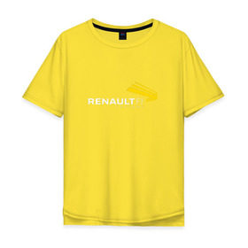 Мужская футболка хлопок Oversize с принтом renault в Белгороде, 100% хлопок | свободный крой, круглый ворот, “спинка” длиннее передней части | f 1 | formula 1 | ф 1 | формула 1