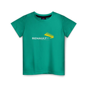 Детская футболка хлопок с принтом renault в Белгороде, 100% хлопок | круглый вырез горловины, полуприлегающий силуэт, длина до линии бедер | f 1 | formula 1 | ф 1 | формула 1