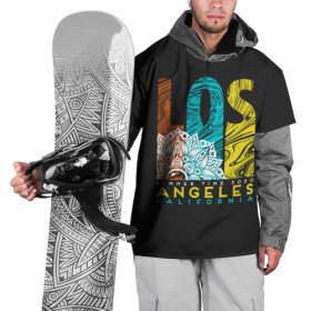 Накидка на куртку 3D с принтом Los Angeles California Surfing в Белгороде, 100% полиэстер |  | 