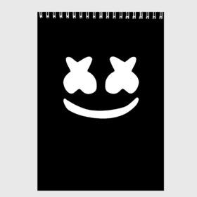Скетчбук с принтом Marshmello black в Белгороде, 100% бумага
 | 48 листов, плотность листов — 100 г/м2, плотность картонной обложки — 250 г/м2. Листы скреплены сверху удобной пружинной спиралью | dj | dj marshmello | marshmello | клуб | клубная музыка | музыка