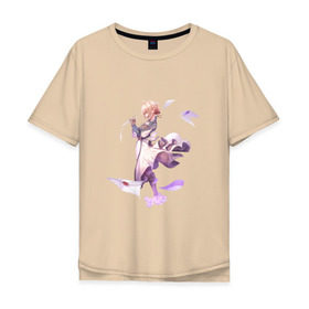 Мужская футболка хлопок Oversize с принтом Violet Evergarden в Белгороде, 100% хлопок | свободный крой, круглый ворот, “спинка” длиннее передней части | Тематика изображения на принте: violet evergarden | вайолет эвергарден
