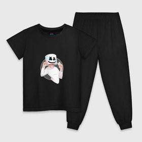 Детская пижама хлопок с принтом Marshmello в Белгороде, 100% хлопок |  брюки и футболка прямого кроя, без карманов, на брюках мягкая резинка на поясе и по низу штанин
 | 
