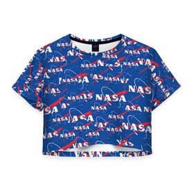 Женская футболка Cropp-top с принтом NASA pop art в Белгороде, 100% полиэстер | круглая горловина, длина футболки до линии талии, рукава с отворотами | Тематика изображения на принте: shuttle | space | аполлон | галактика | джемини | космонав | космос | наса | скайлэб | сша | шаттл nasa