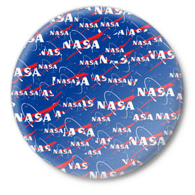 Значок с принтом NASA pop art в Белгороде,  металл | круглая форма, металлическая застежка в виде булавки | Тематика изображения на принте: shuttle | space | аполлон | галактика | джемини | космонав | космос | наса | скайлэб | сша | шаттл nasa