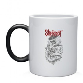Кружка хамелеон с принтом Slipknot в Белгороде, керамика | меняет цвет при нагревании, емкость 330 мл | Тематика изображения на принте: 