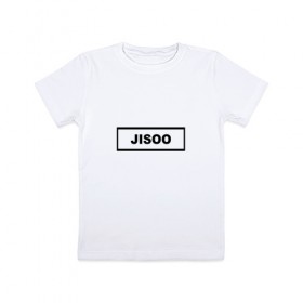 Детская футболка хлопок с принтом BlackPink Jisoo в Белгороде, 100% хлопок | круглый вырез горловины, полуприлегающий силуэт, длина до линии бедер | black  pink | blackpink | jennie | jisoo | k pop | lalisa | группа | к поп | корейская группа | розовый | черный