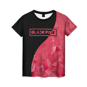 Женская футболка 3D с принтом BLACKPINK в Белгороде, 100% полиэфир ( синтетическое хлопкоподобное полотно) | прямой крой, круглый вырез горловины, длина до линии бедер | Тематика изображения на принте: black  pink | blackpink | jennie | jisoo | k pop | lalisa | группа | инь янь | к поп | корейская группа | розовый | черный