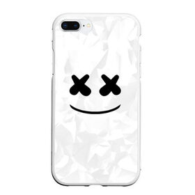 Чехол для iPhone 7Plus/8 Plus матовый с принтом MARSHMELLO в Белгороде, Силикон | Область печати: задняя сторона чехла, без боковых панелей | dj | marshmello | usa | америка | клубная музыка | маршмелло | музыка | музыкант